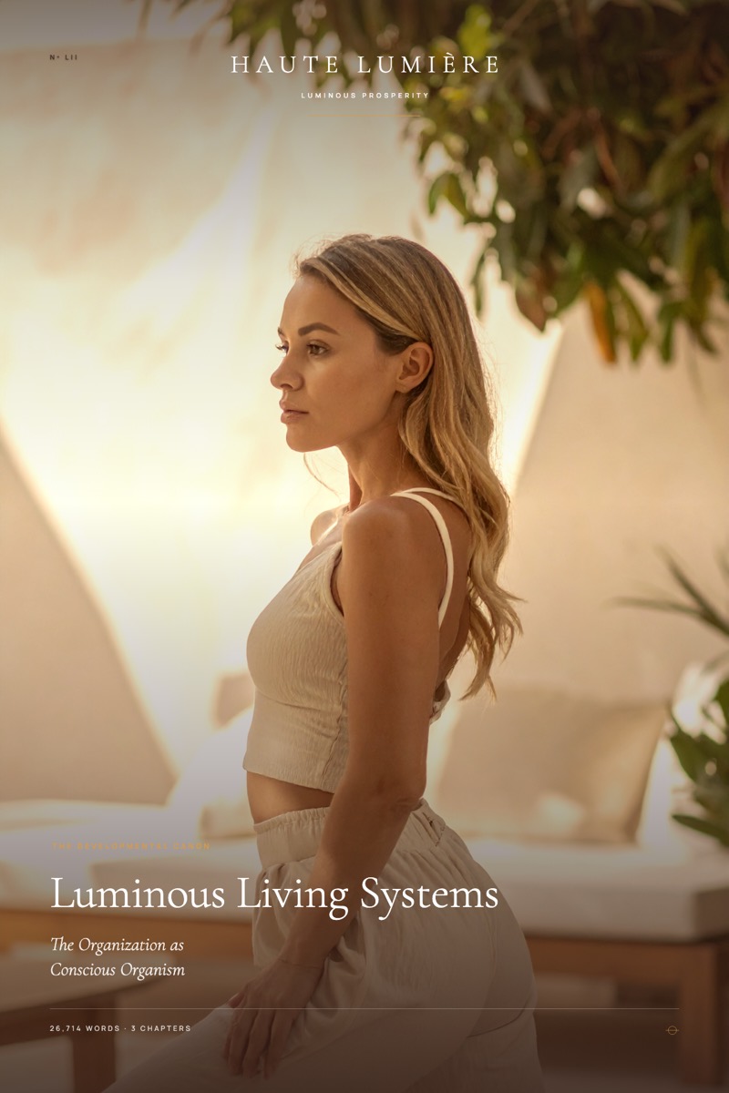 The jacket of Luminous Living Systems™: The Organization as Conscious Organism